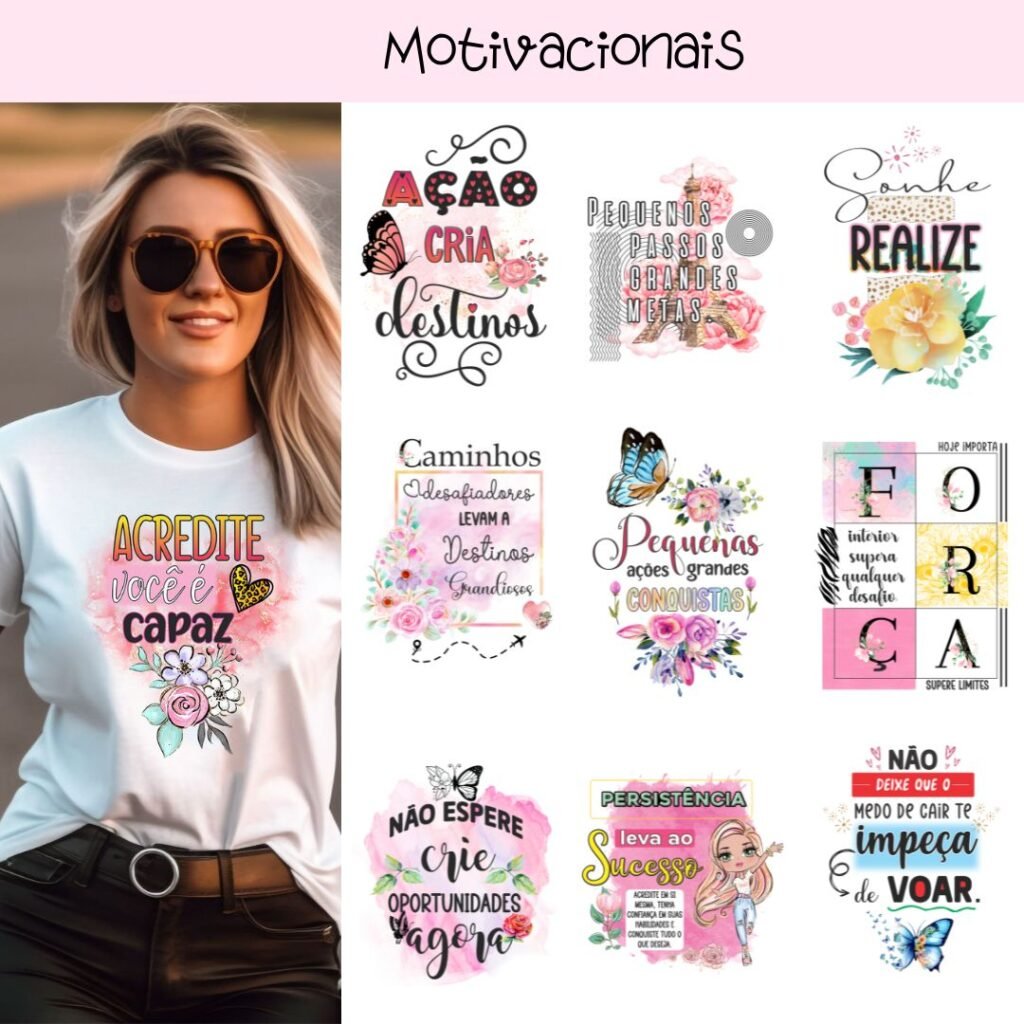 Artes para Camisas Motivacionais